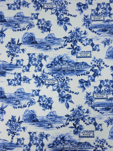 Tessuto popeline cotone blu - tessuto,